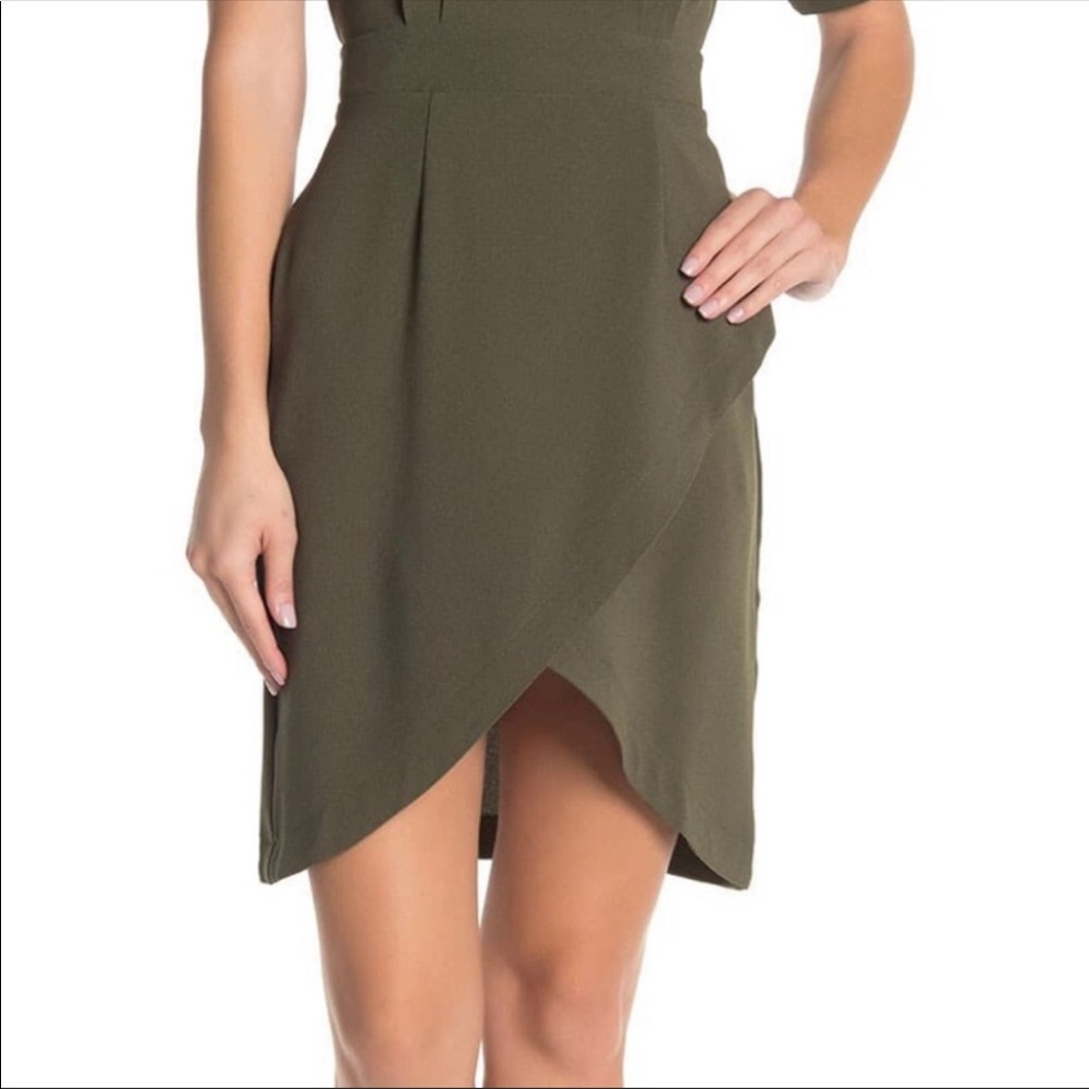 Bobeau Olive Green Short Dress, NWT - Picture 3 of 9